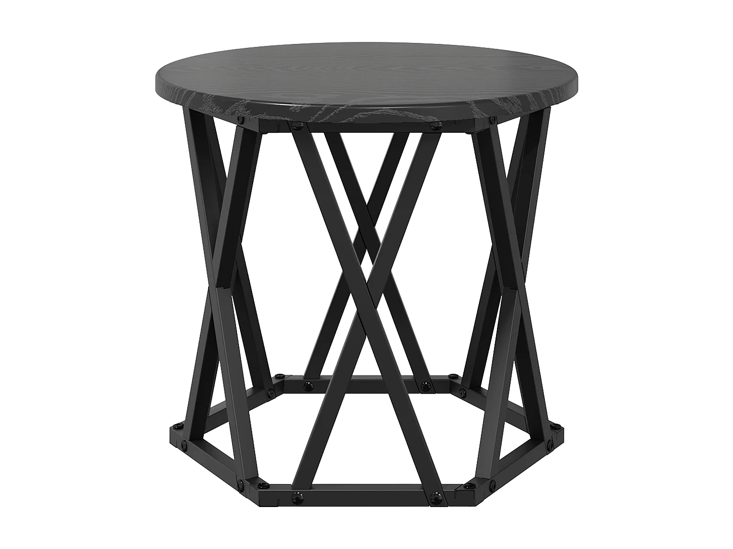 Tables d'appoint empilables 3 pcs Bois d'ingénierie Chêne Noir