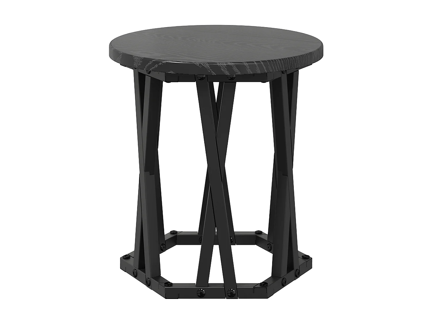 Tables d'appoint empilables 3 pcs Bois d'ingénierie Chêne Noir