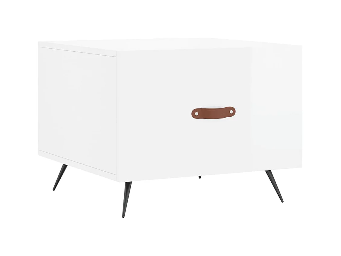 Tavolini da caffè 2 pezzi bianco lucido 50x50x40cm in legno ingegnerizzato