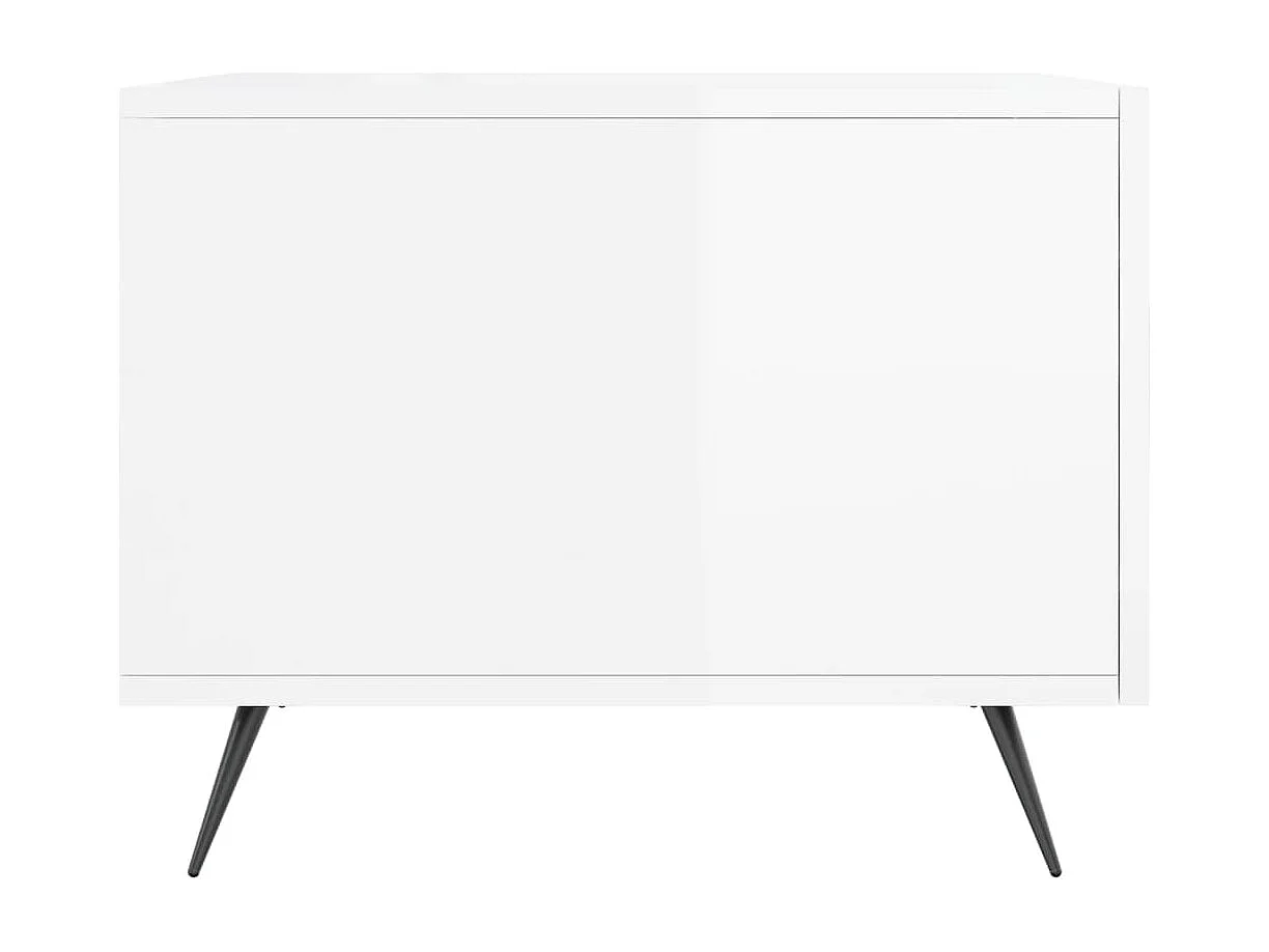 Tavolini da caffè 2 pezzi bianco lucido 50x50x40cm in legno ingegnerizzato