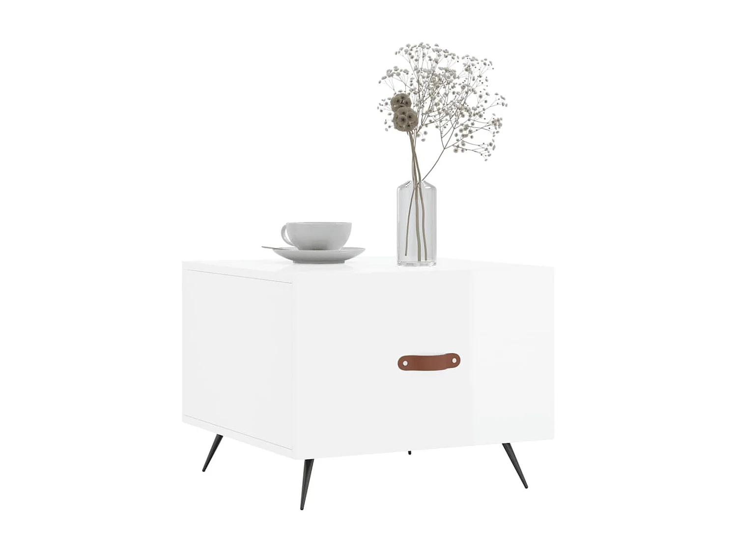 Tables basses 2 pcs blanc brillant 50x50x40cm bois d'ingénierie