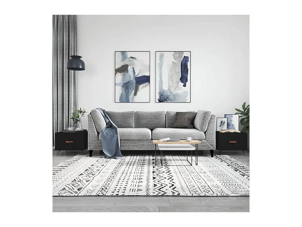 Tables basses 2 pcs noir 50x50x40 cm bois d'ingénierie