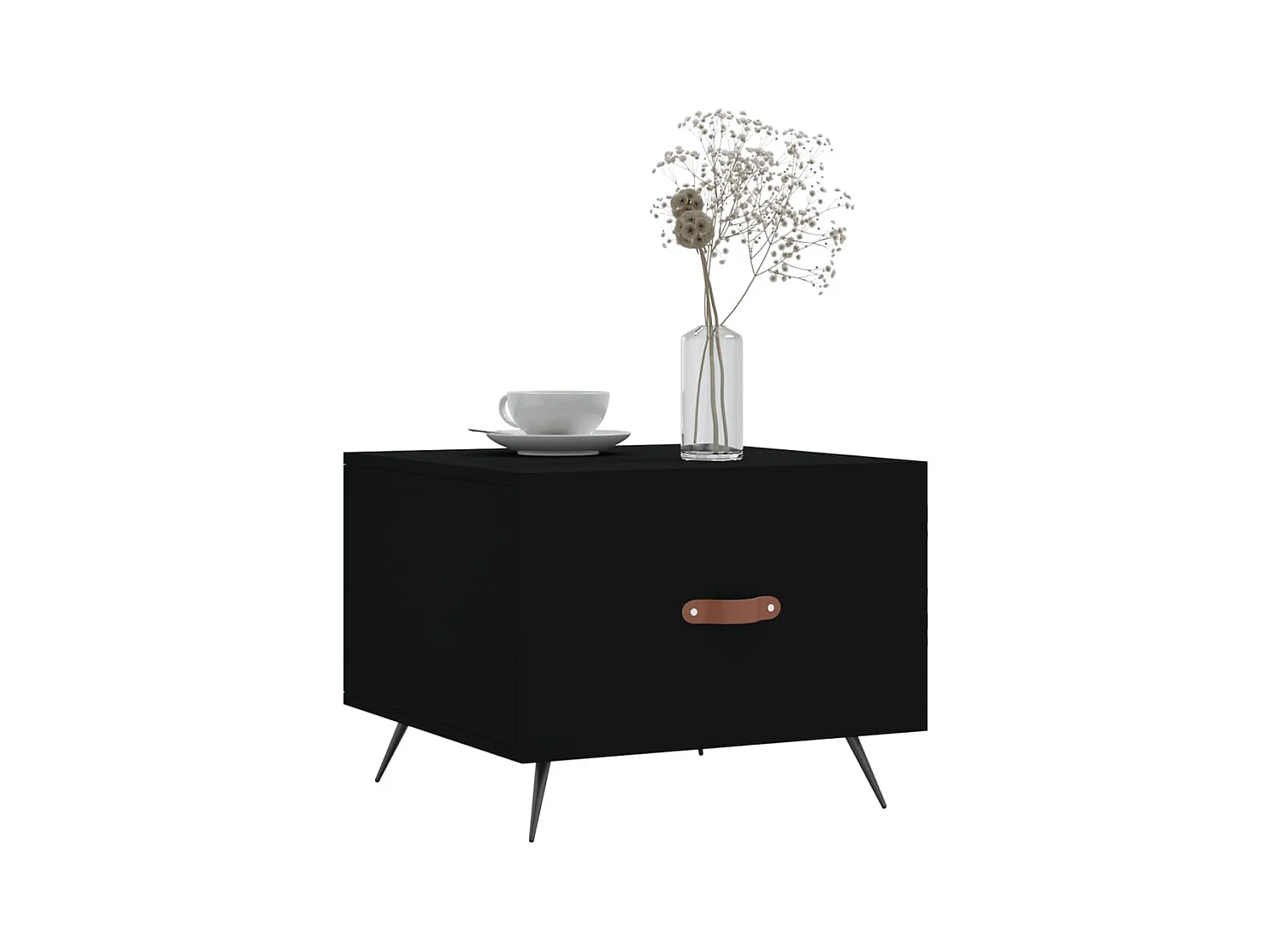 Tables basses 2 pcs noir 50x50x40 cm bois d'ingénierie