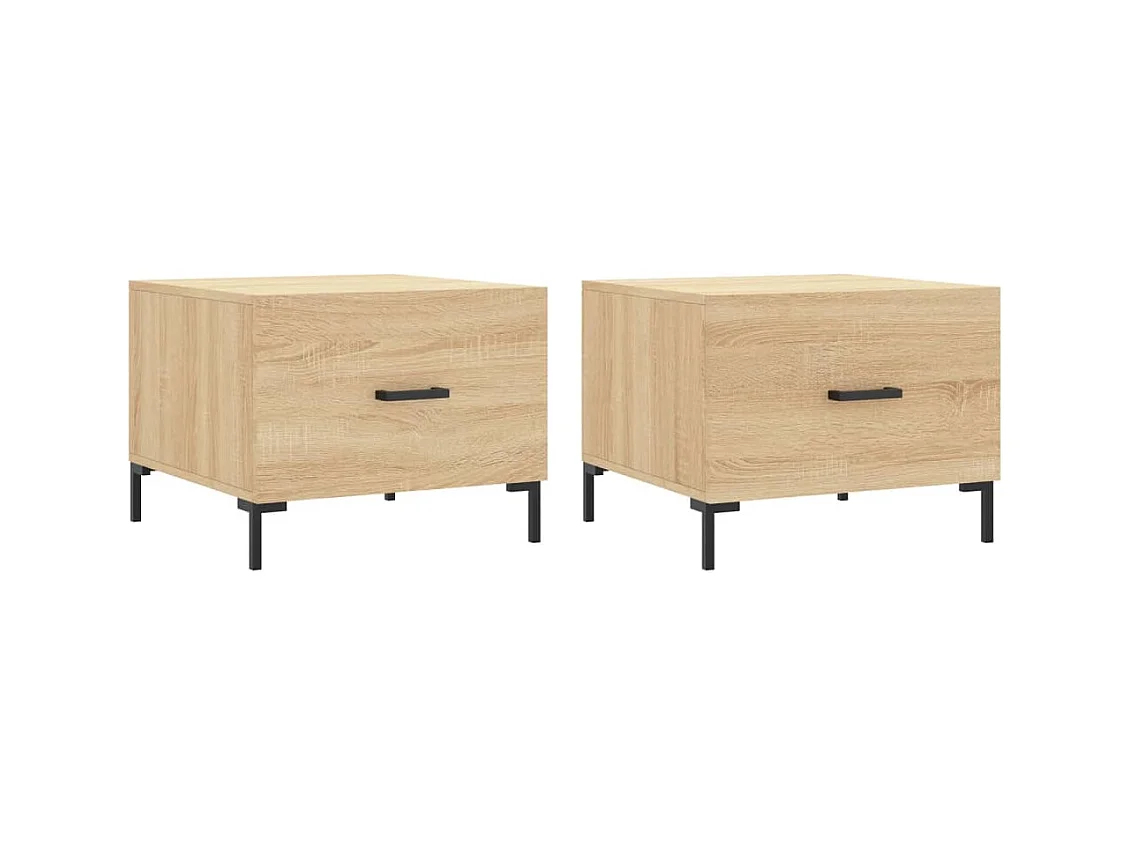 Tables basses 2 pcs chêne sonoma 50x50x40 cm bois d'ingénierie
