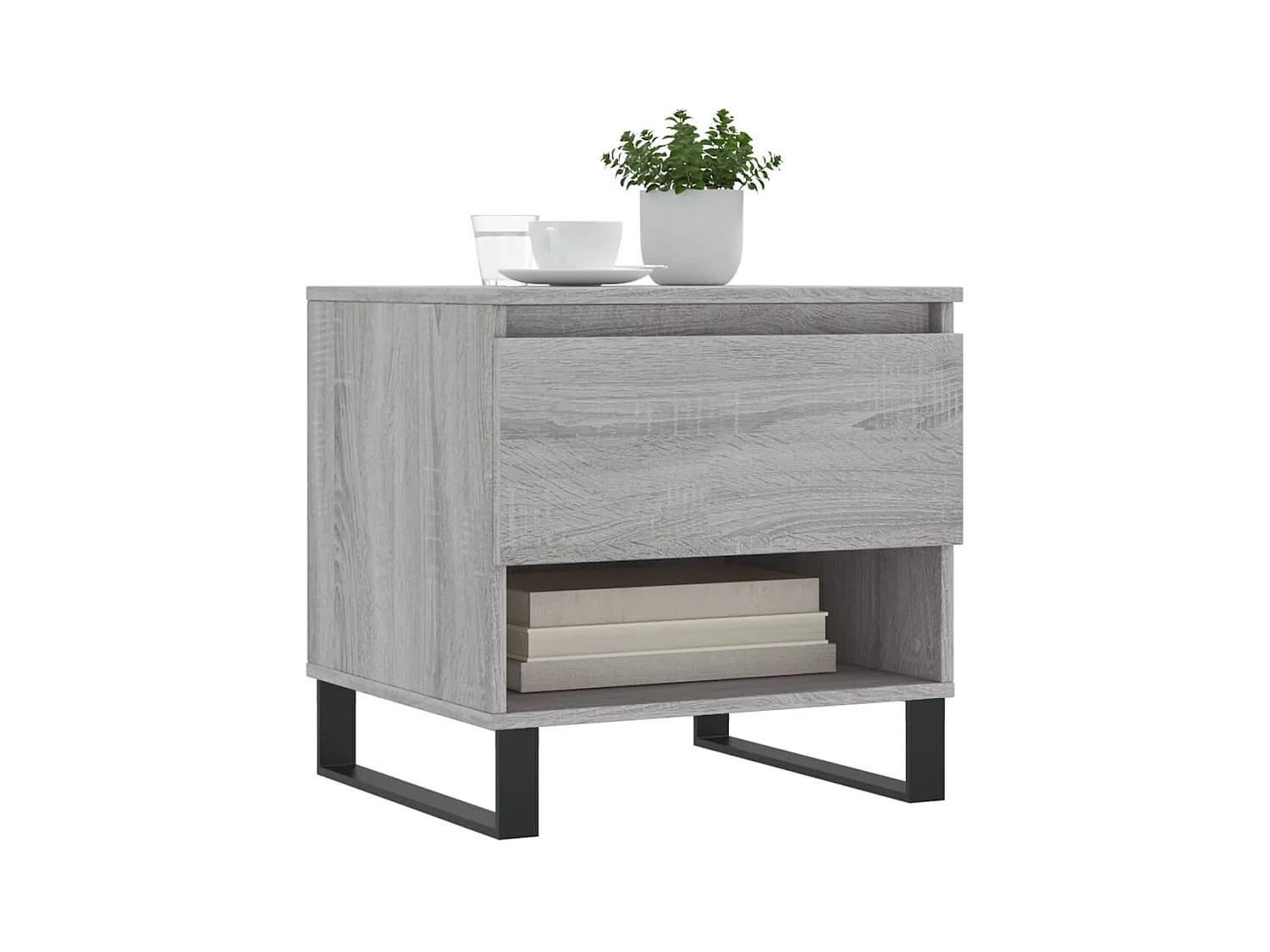 Tavolini da caffè 2 pezzi grigio sonoma 50x46x50 cm in legno ingegnerizzato