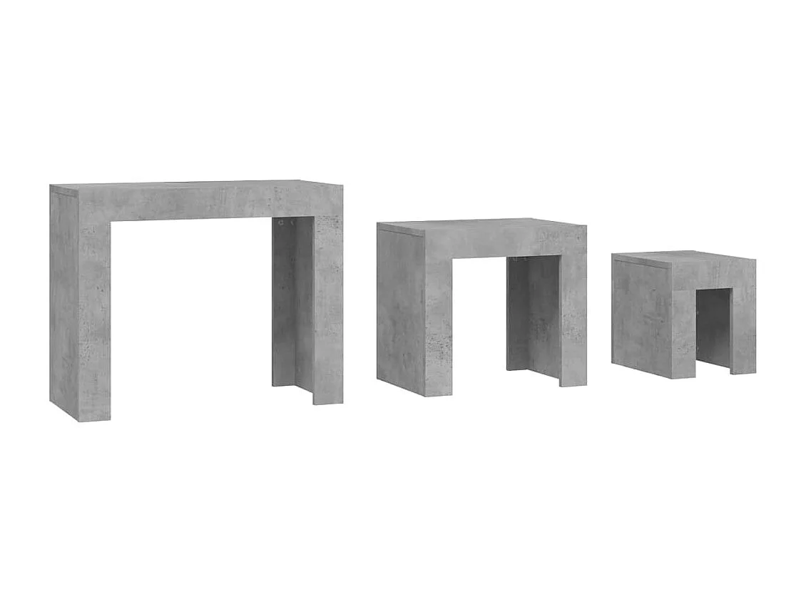 Tables basses gigognes 3 pcs Gris béton Bois d'ingénierie