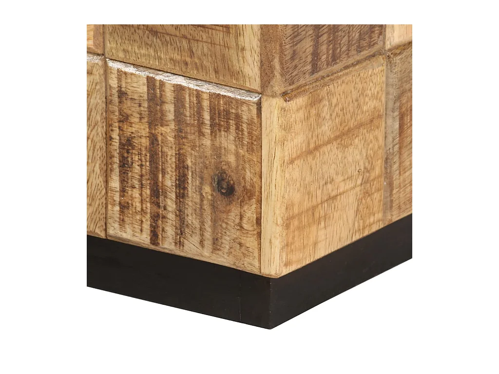 Tables basses 2 pcs avec design de blocs Bois de manguier brut