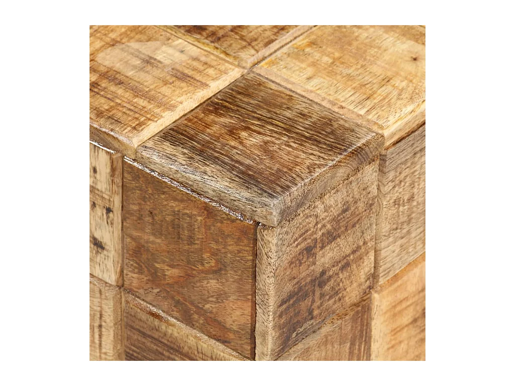 Tables basses 2 pcs avec design de blocs Bois de manguier brut