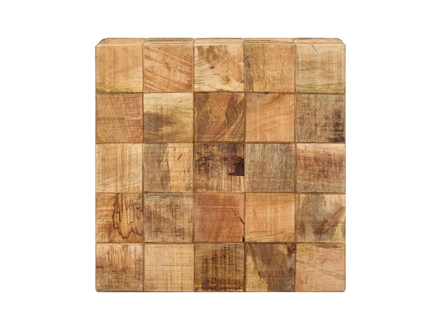 Tables basses 2 pcs avec design de blocs Bois de manguier brut