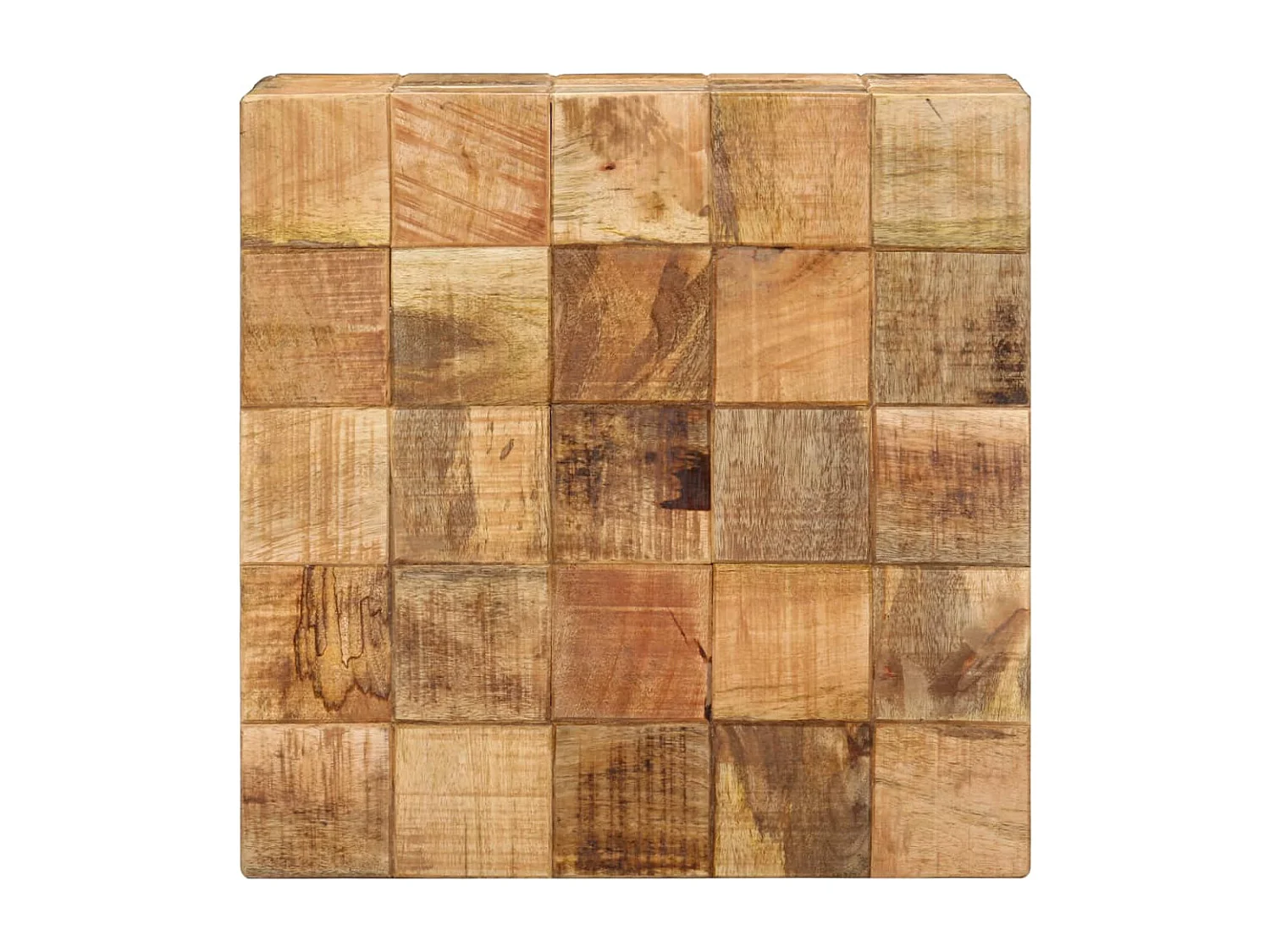 mesas de centro con diseño de bloques de madera de mango rugosa