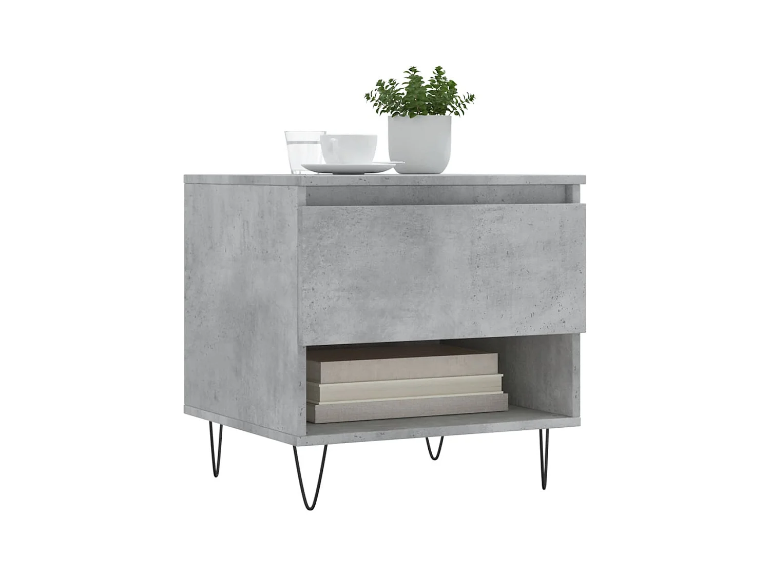 Tables basses 2 pcs gris béton 50x46x50 cm bois d'ingénierie