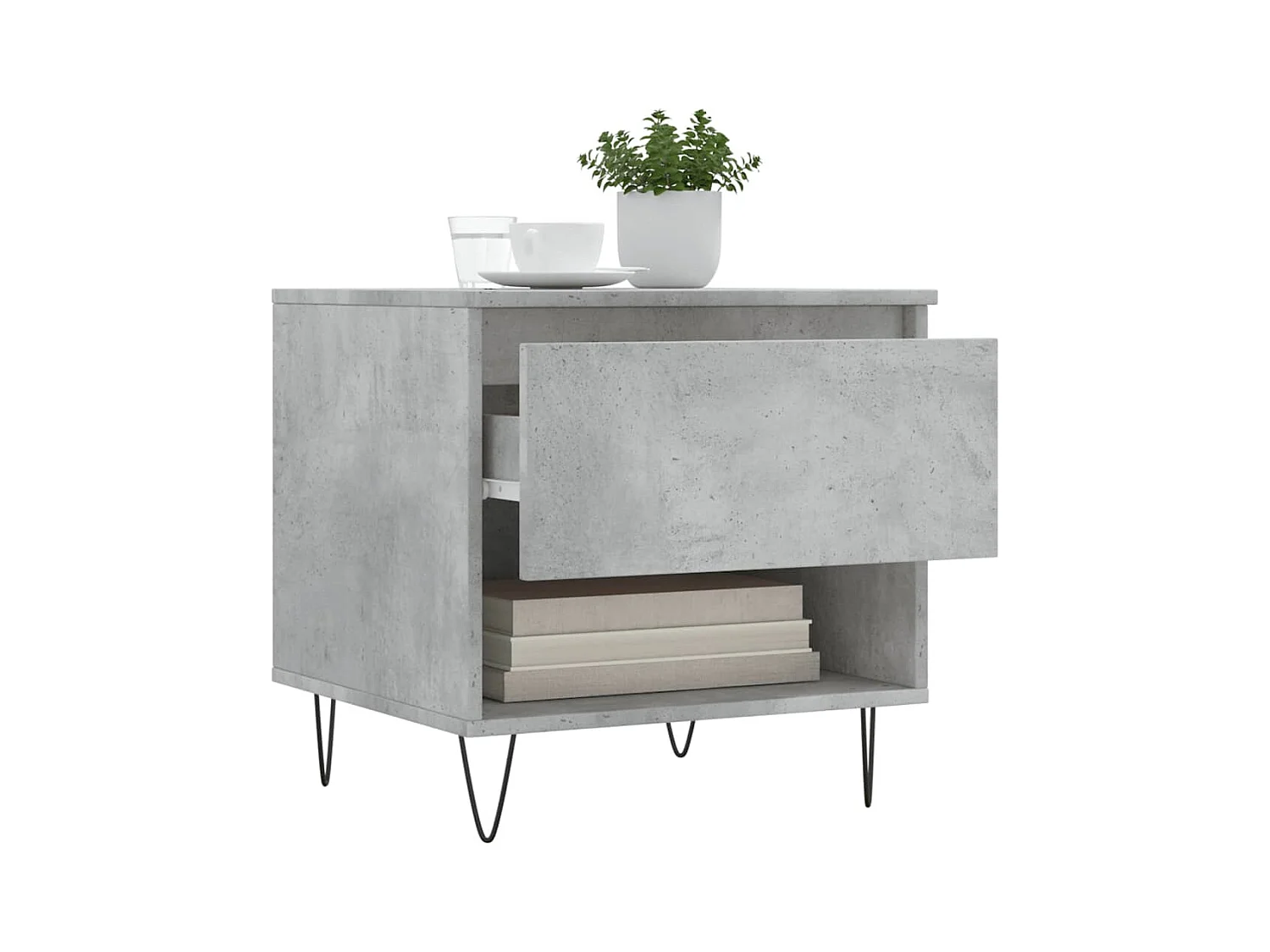 Tables basses 2 pcs gris béton 50x46x50 cm bois d'ingénierie