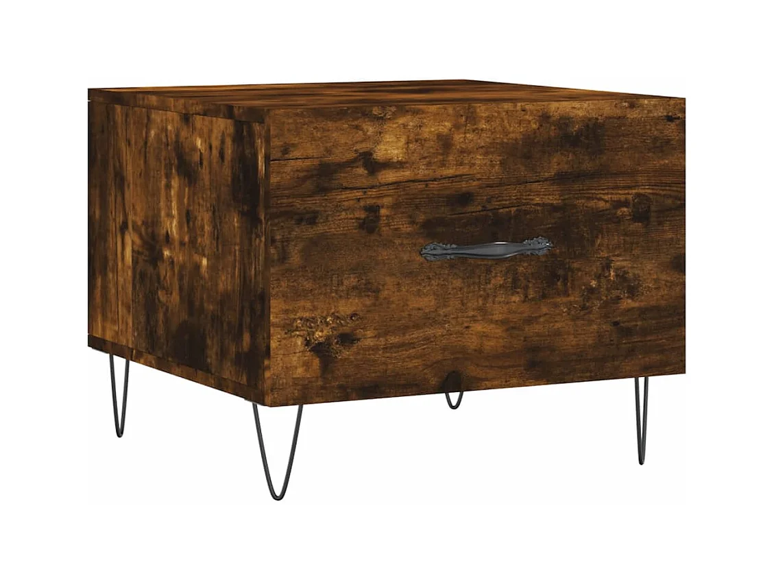 Tavolini da caffè 2 pezzi rovere affumicato 50x50x40 cm in legno ingegnerizzato