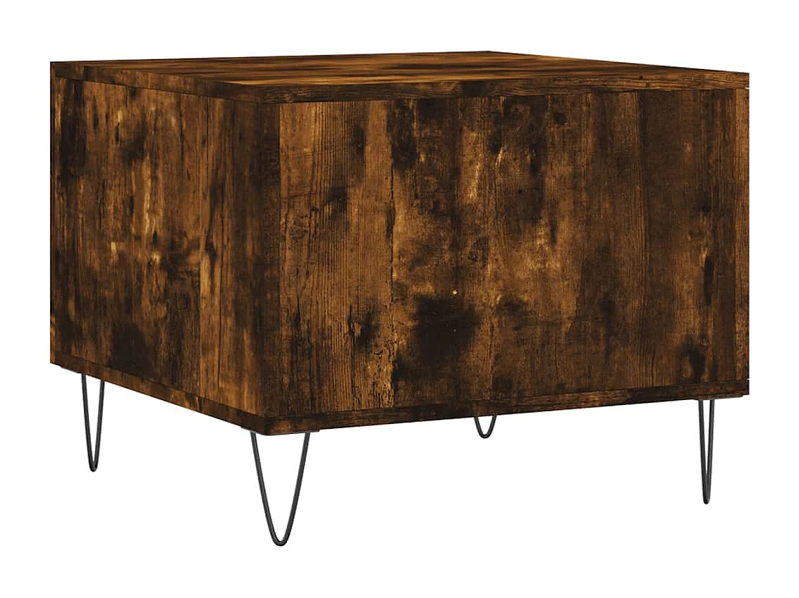 Tavolini da caffè 2 pezzi rovere affumicato 50x50x40 cm in legno ingegnerizzato