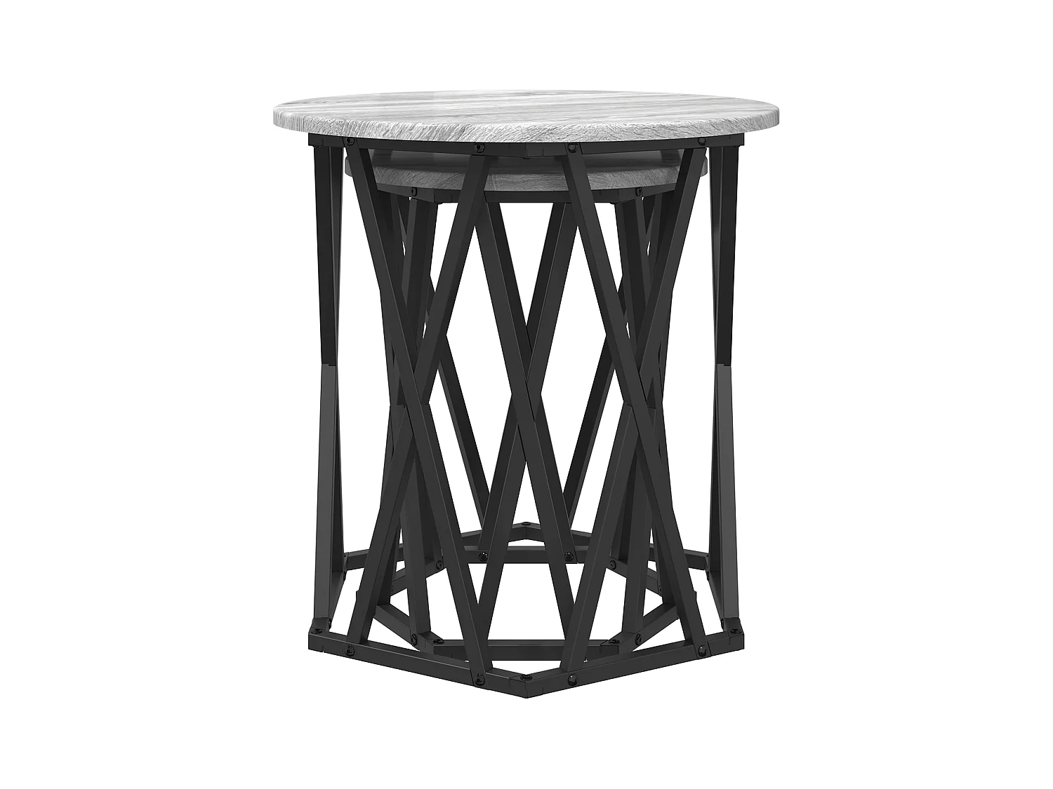 Tables d'appoint 2 pcs Gris Sonoma en bois aggloméré