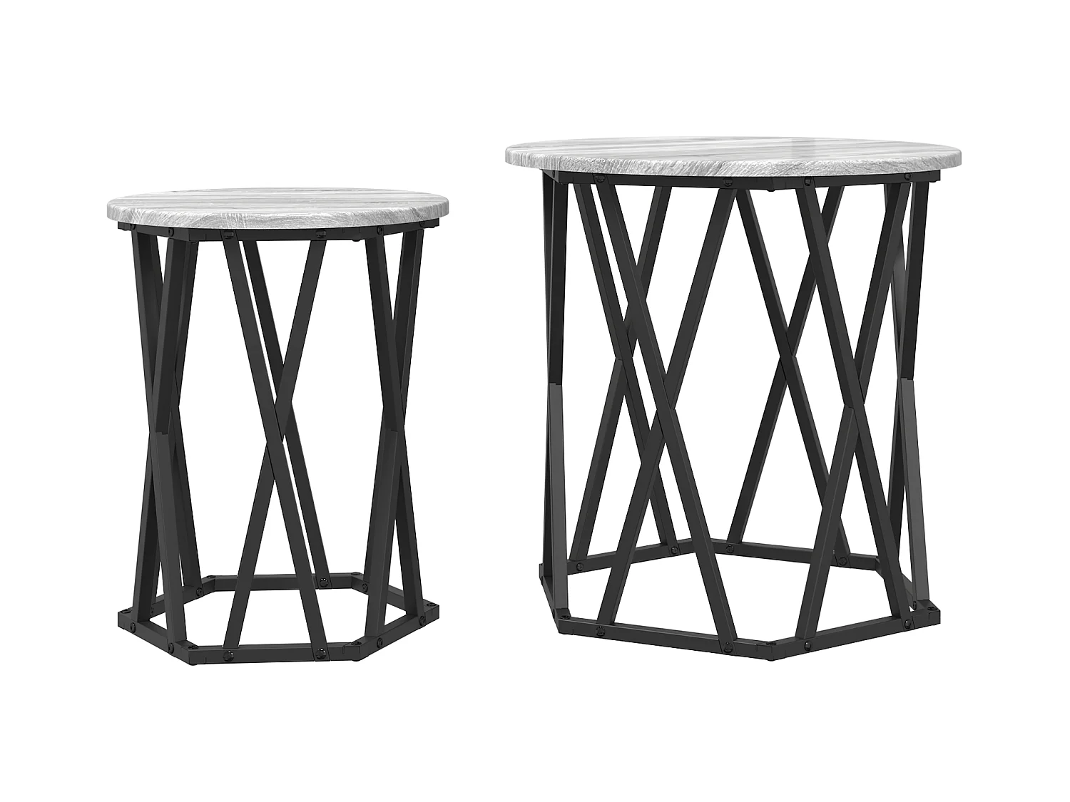 Tables d'appoint 2 pcs Gris Sonoma en bois aggloméré