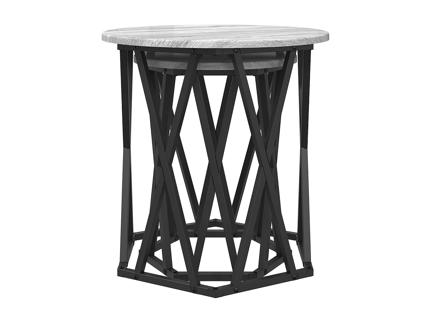 Tables d'appoint 2 pcs Gris Sonoma en bois aggloméré