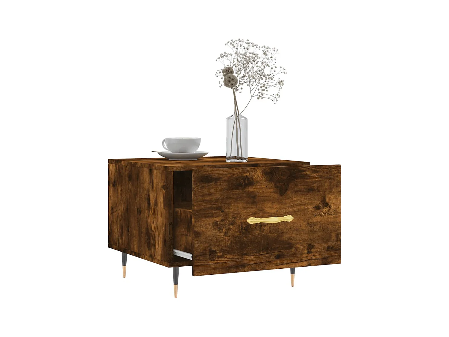 Tables basses 2 pcs chêne fumé 50x50x40 cm bois d'ingénierie