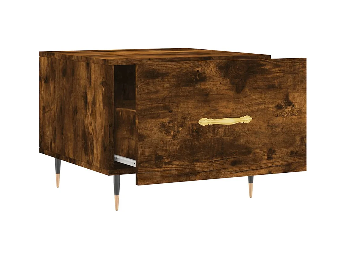 Tables basses 2 pcs chêne fumé 50x50x40 cm bois d'ingénierie