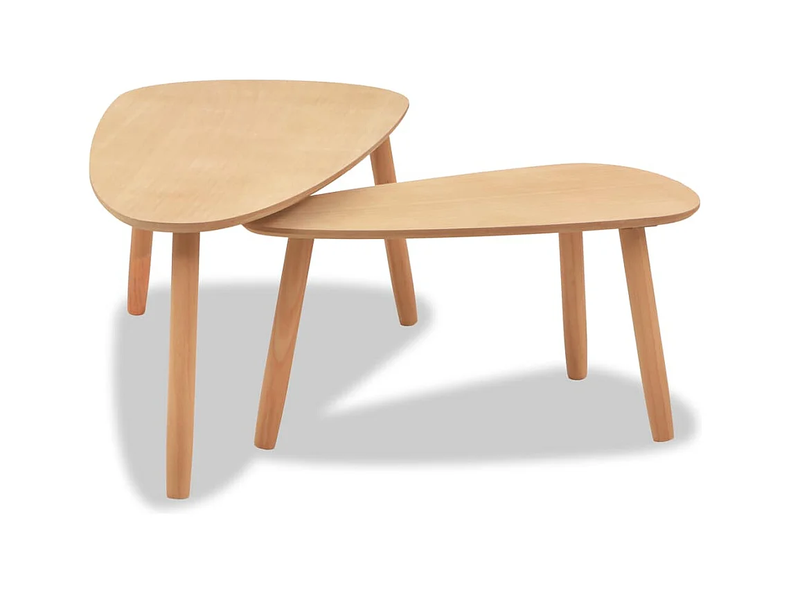 Ensemble de tables basses 2 pcs Bois de pin massif Marron