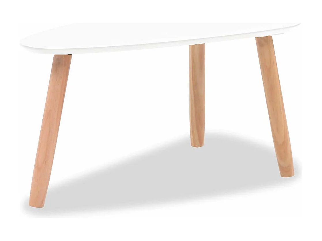 Ensemble de tables basses 2 pcs Bois de pin massif Blanc