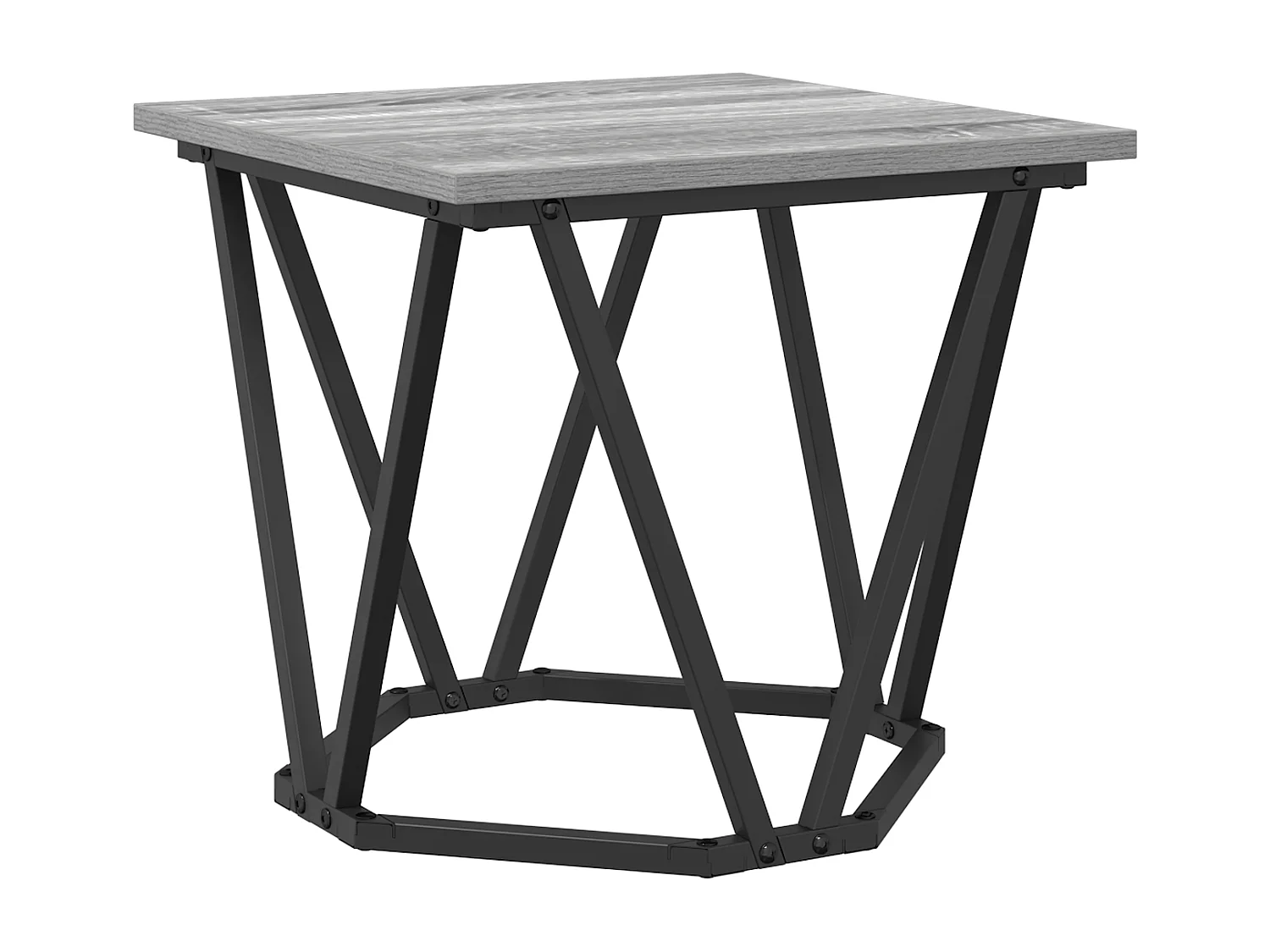 Set di 2 tavolini laterali in legno ingegnerizzato grigio Sonoma