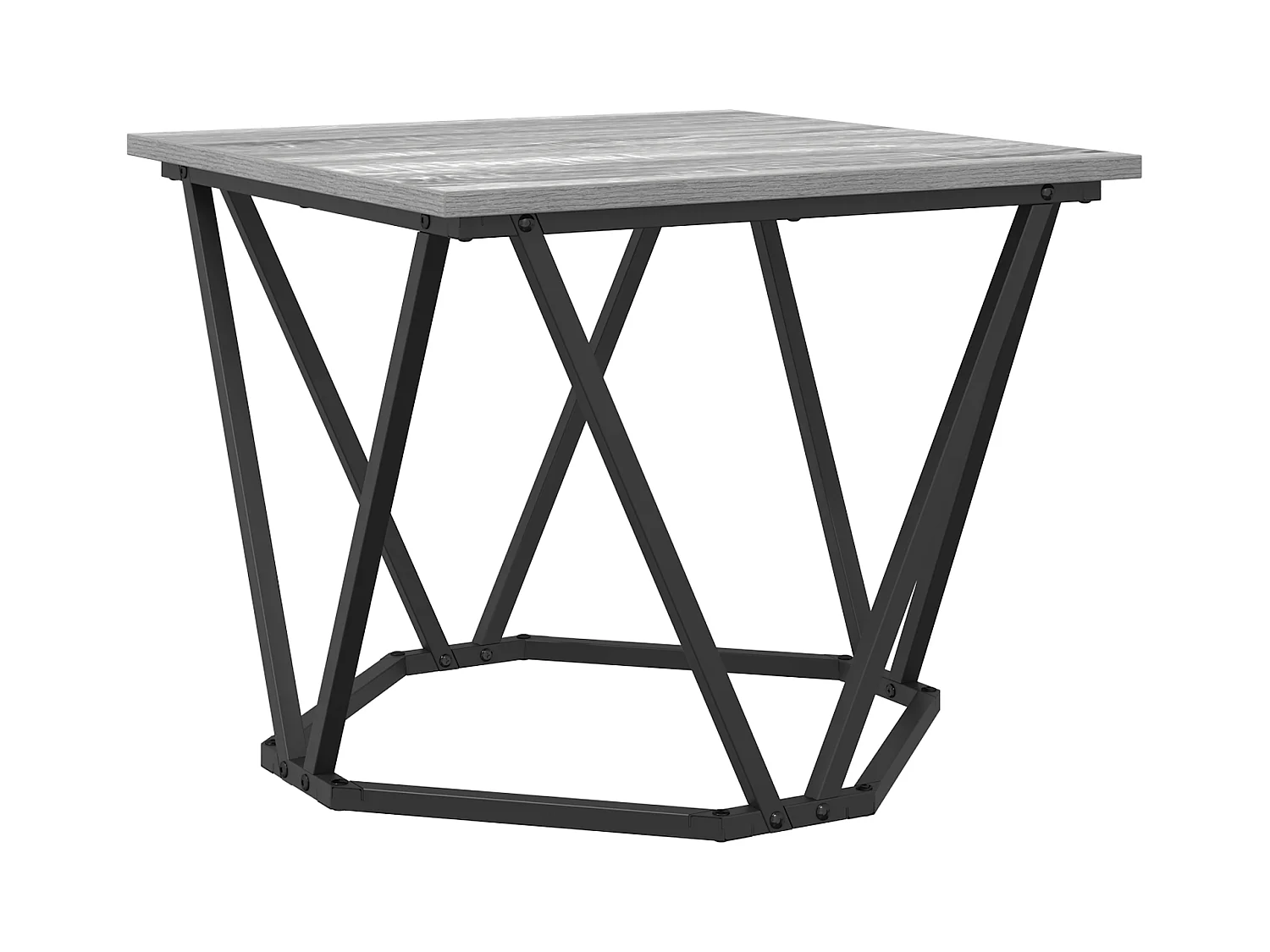 Set de 2 tables d'appoint en bois d'ingénierie gris Sonoma