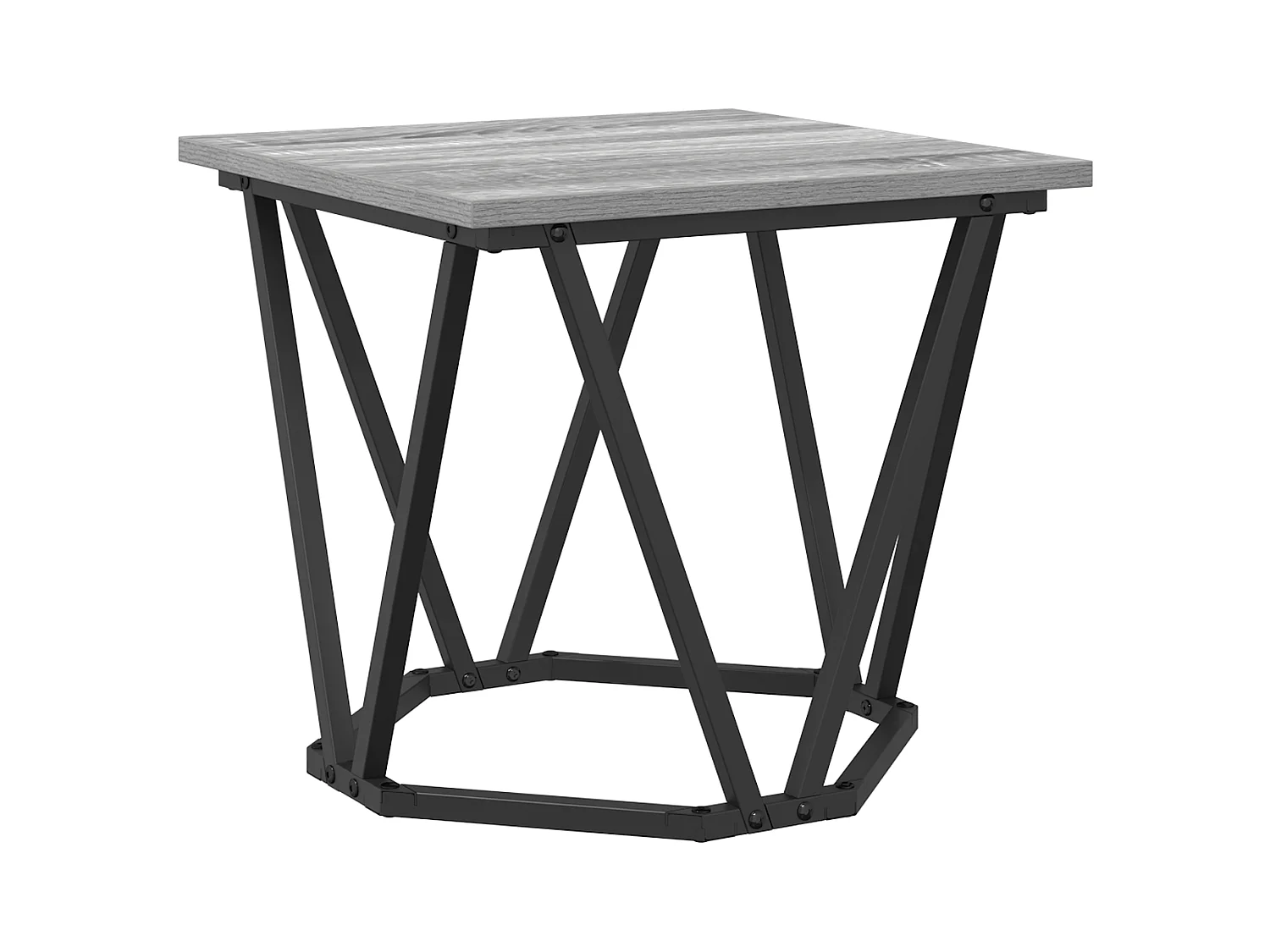 Set de 2 tables d'appoint en bois d'ingénierie gris Sonoma