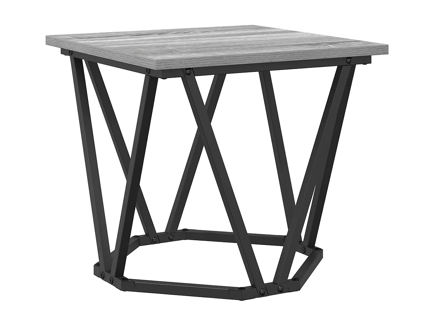 Set de 2 tables d'appoint en bois d'ingénierie gris Sonoma