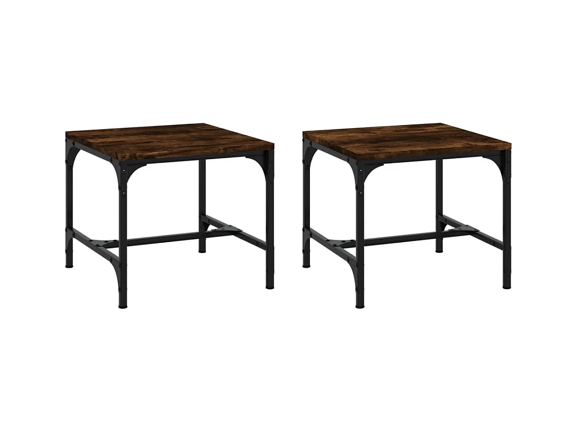 Tables d'appoint 2 pcs Chêne fumé 40x40x35 cm Bois d'ingénierie