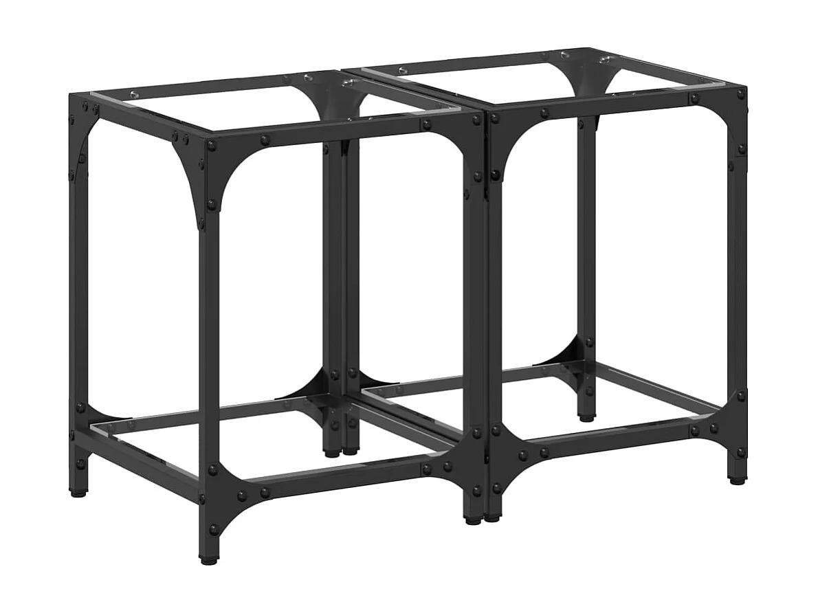 Tables basses avec dessus en verre transparent 2 pcs acier