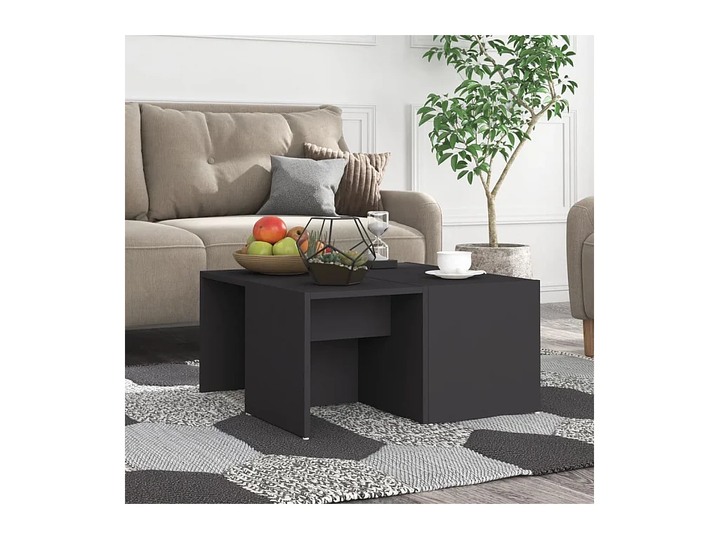 Tavolini da caffè 4 pezzi grigio 33x33x33 cm in legno ingegnerizzato