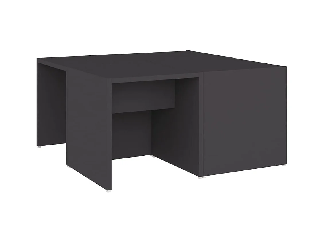 Tavolini da caffè 4 pezzi grigio 33x33x33 cm in legno ingegnerizzato
