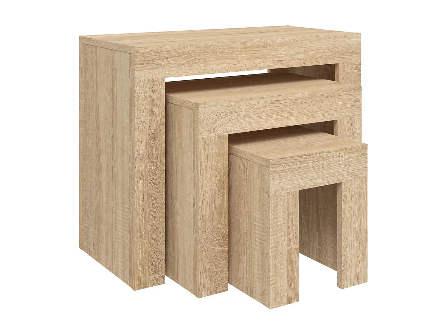 Tables basses gigognes 3 pcs chêne sonoma bois d'ingénierie
