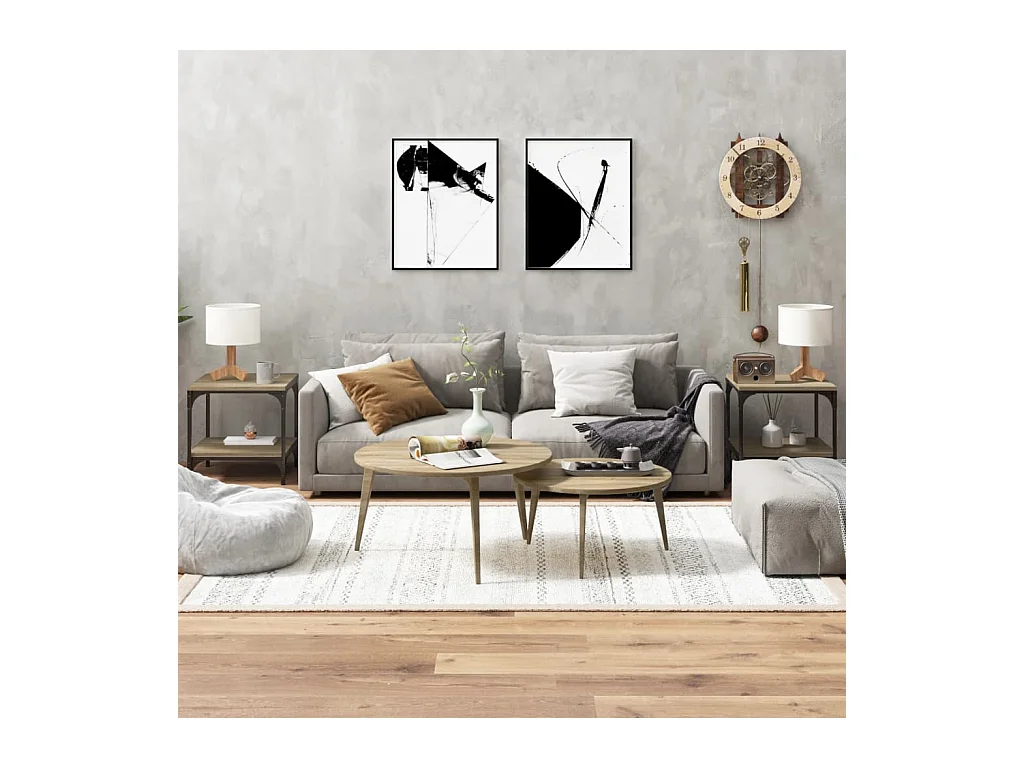 Tavolini laterali 2 pz. Rovere Sonoma 40x40x40 cm Legno composito