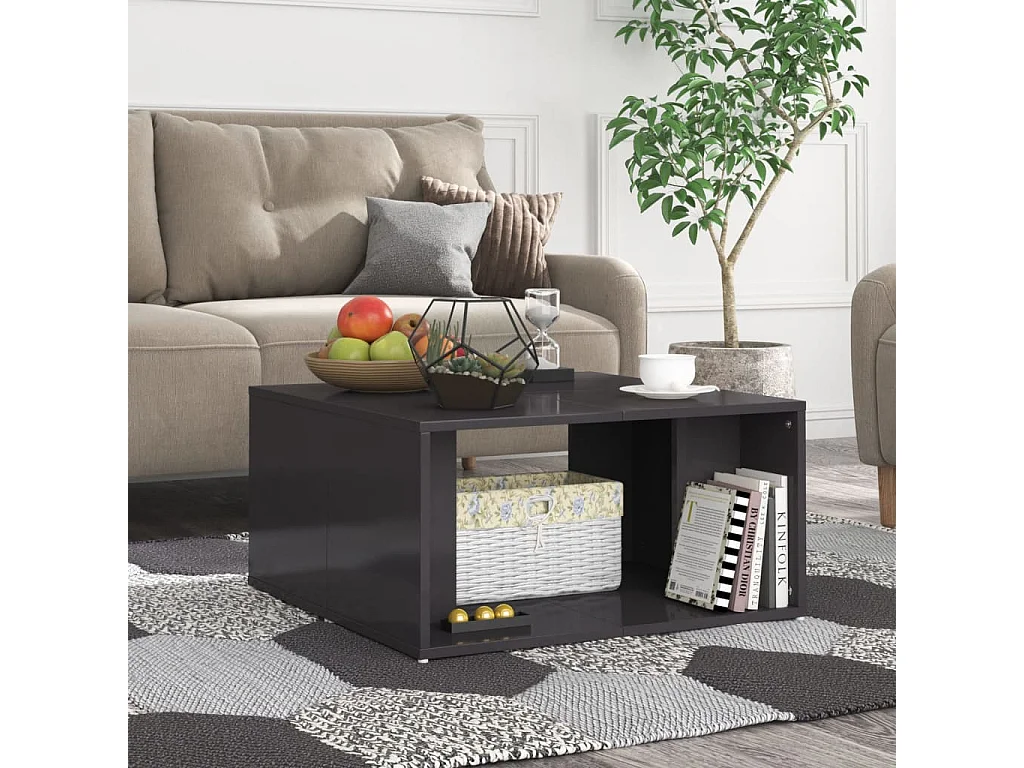 Tables basses 4 pcs gris brillant 33x33x33 cm bois d'ingénierie