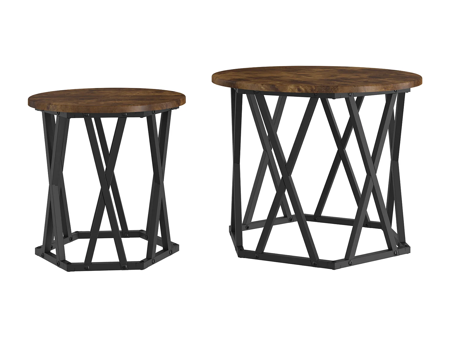Tables d'appoint gigognes 2 pcs Chêne fumé en bois d'ingénierie