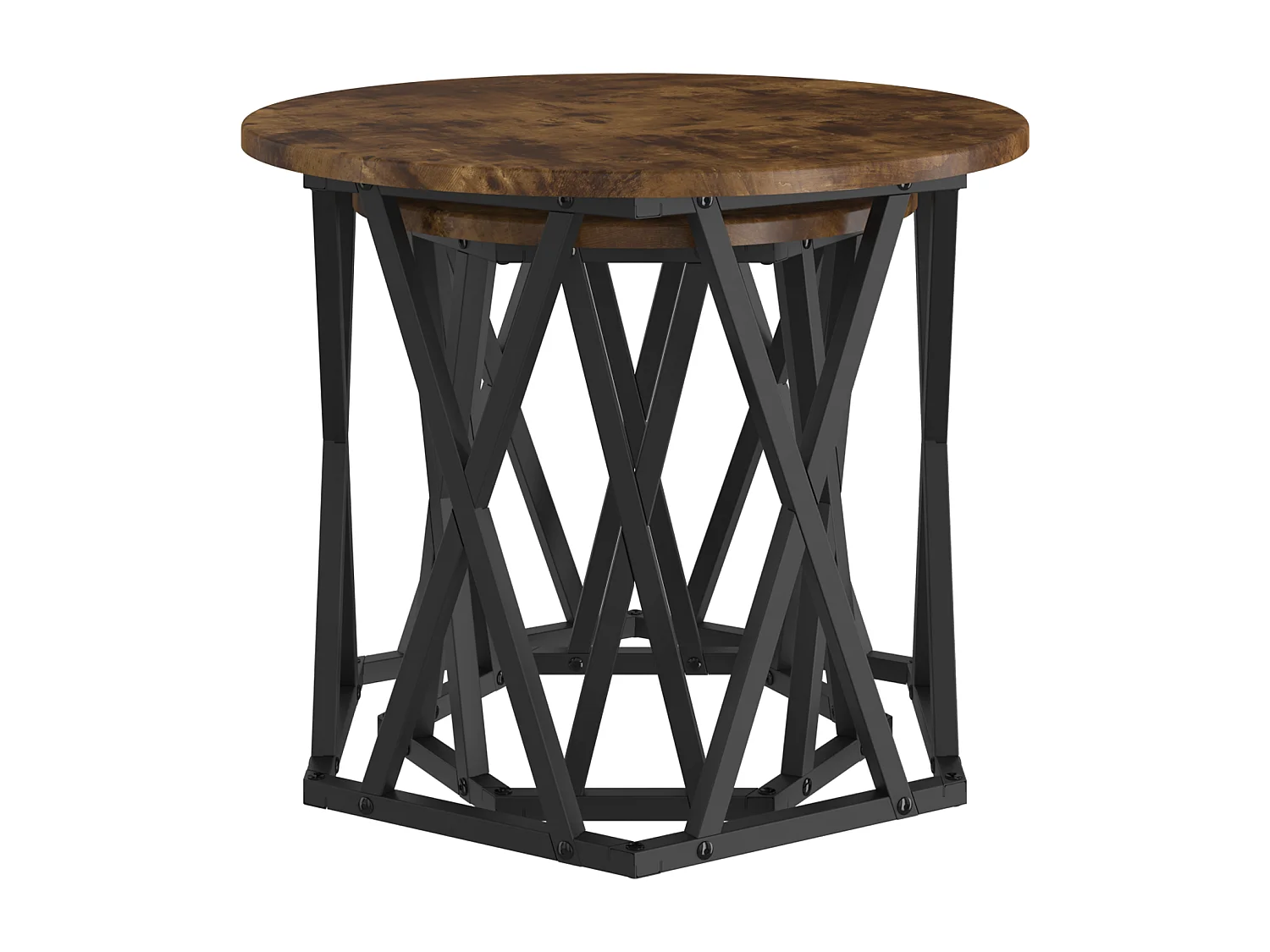 Tables d'appoint gigognes 2 pcs Chêne fumé en bois d'ingénierie