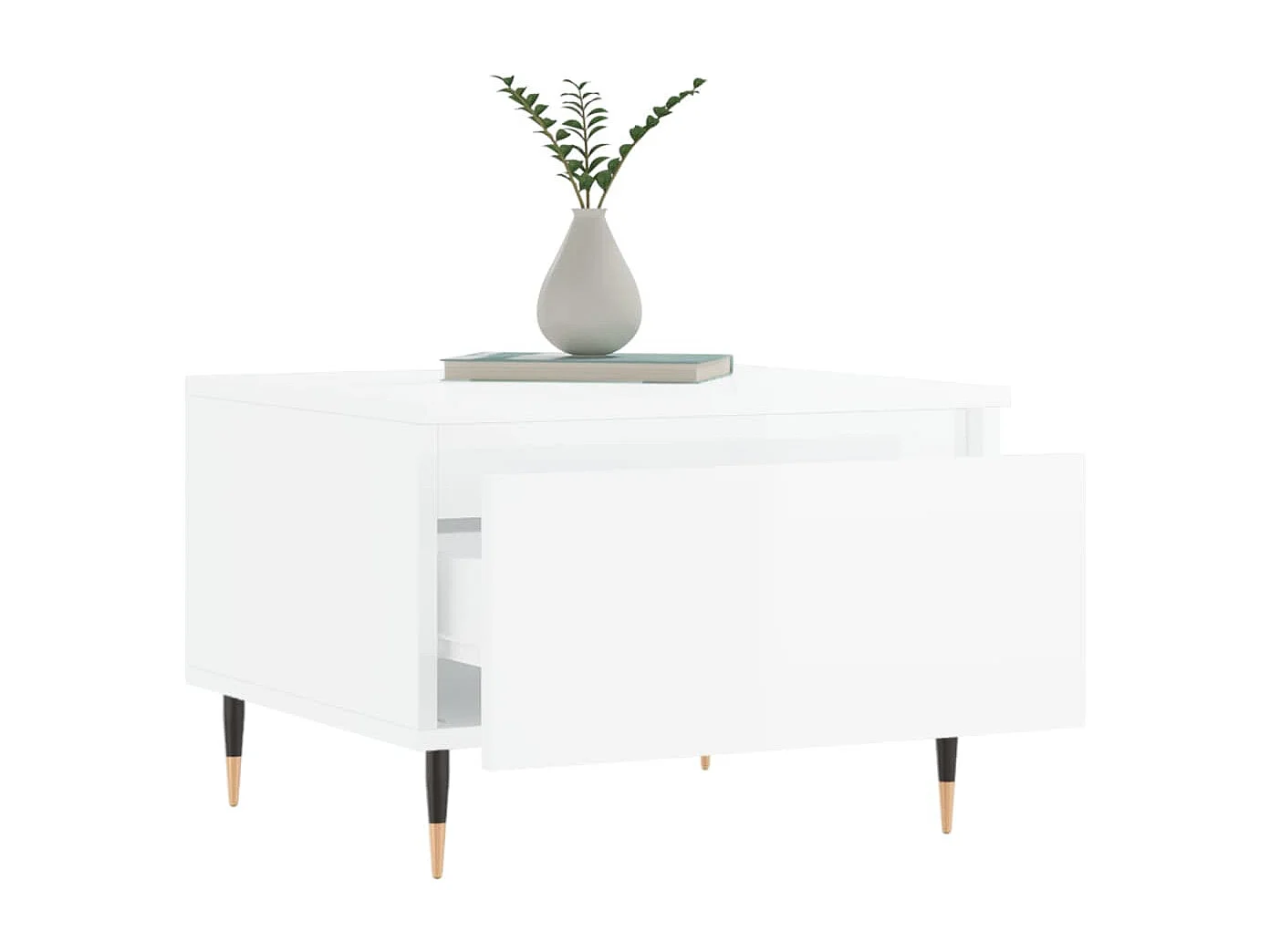 Mesas de centro 2 piezas blanco brillo 50x46x35cm madera de ingeniería