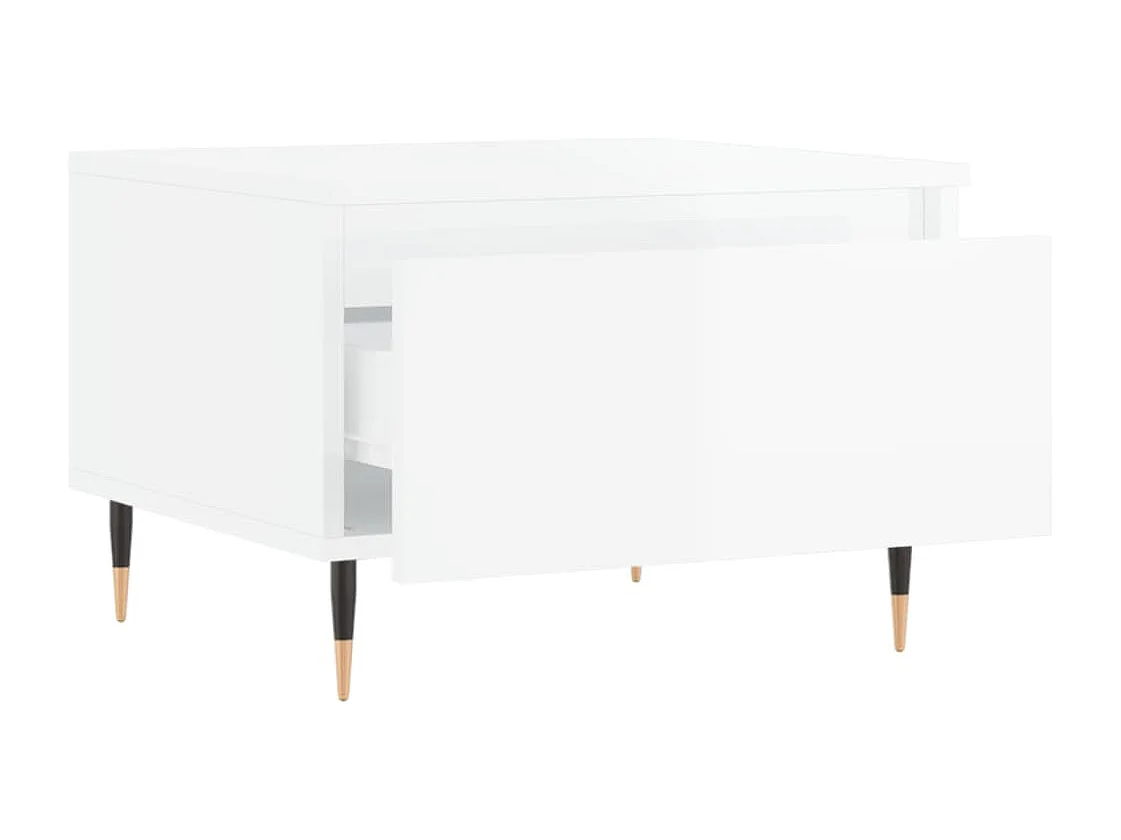 Tables basses 2 pcs blanc brillant 50x46x35cm bois d'ingénierie