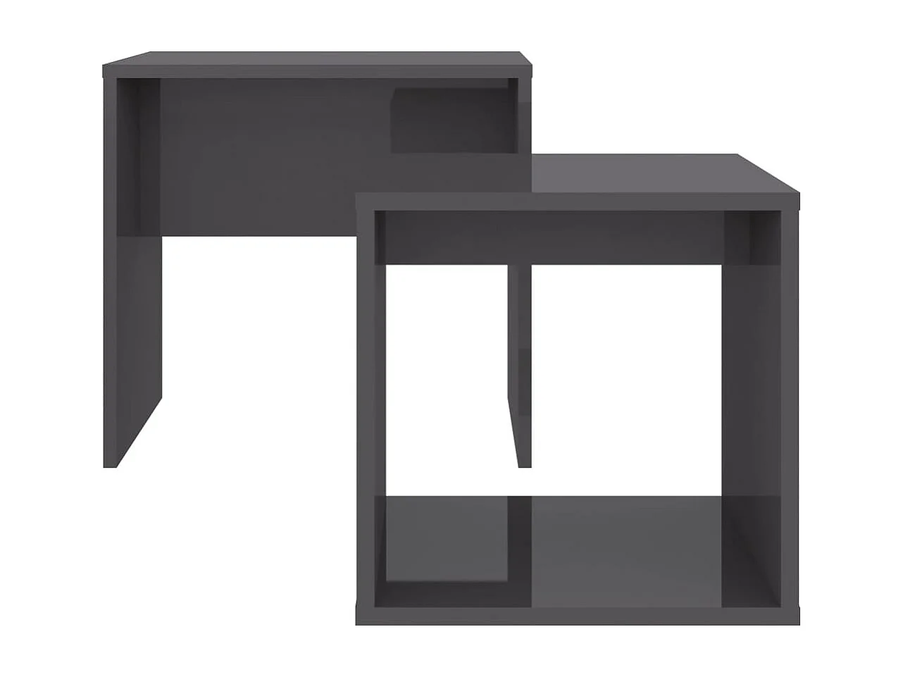 Set da tavolino in legno ingegnerizzato grigio lucido