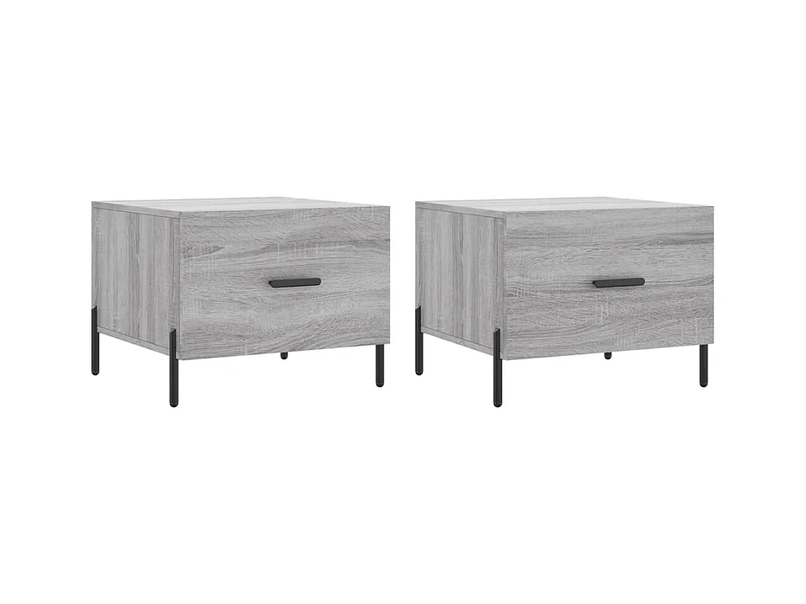 Tables basses 2 pcs sonoma gris 50x50x40 cm bois d'ingénierie