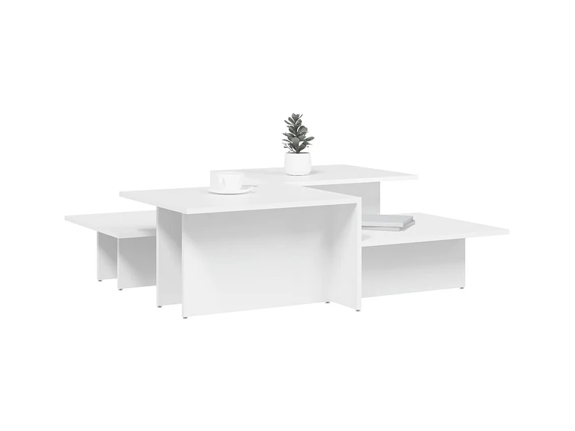 stuks witte salontafels van bewerkt hout