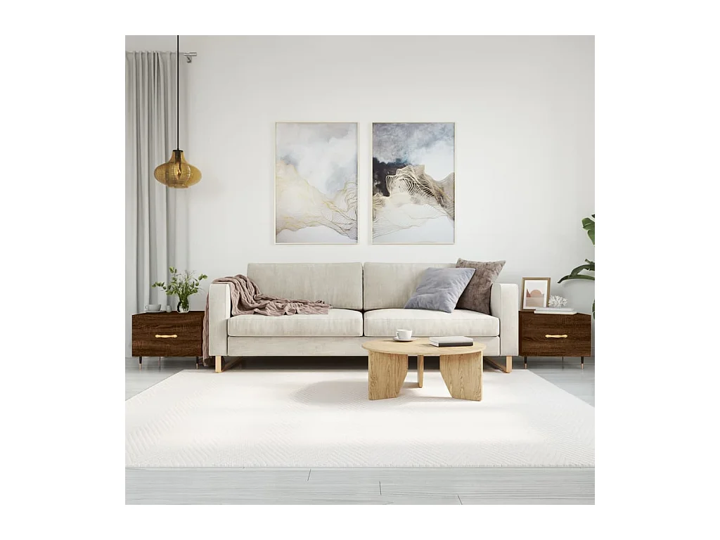 Tavolini da caffè 2 pezzi rovere marrone 50x50x40 cm in legno ingegnerizzato
