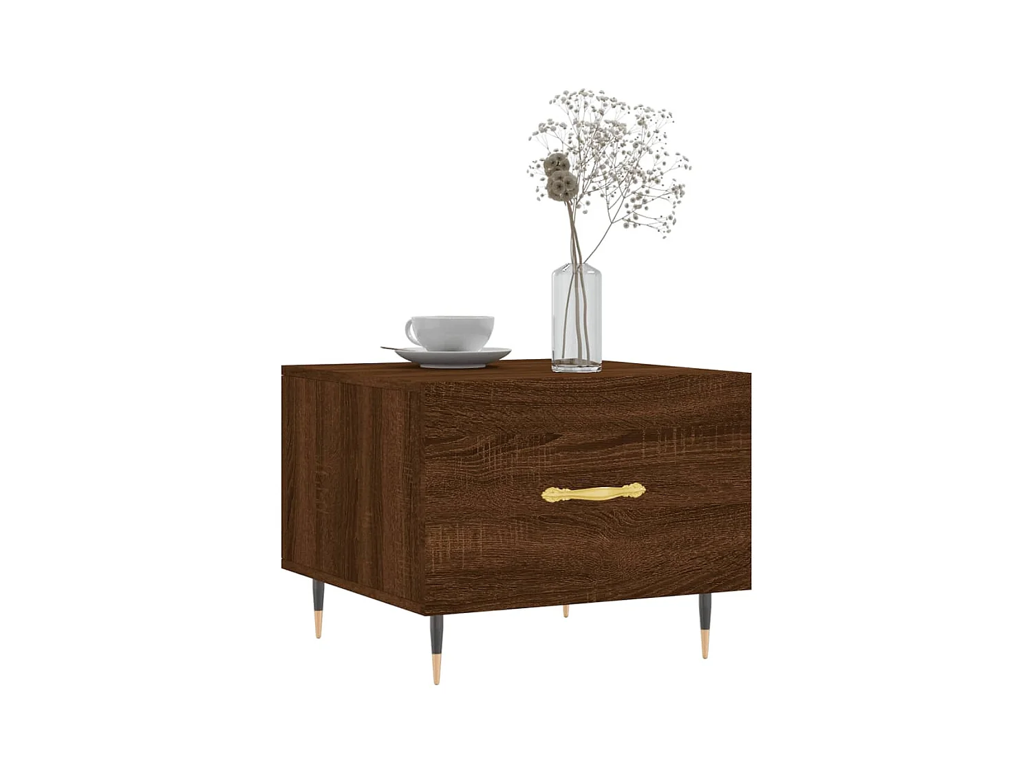 Tavolini da caffè 2 pezzi rovere marrone 50x50x40 cm in legno ingegnerizzato