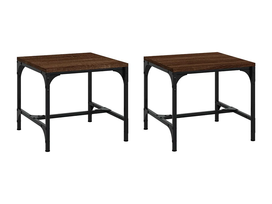 Tables d'appoint 2 pcs Chêne marron 40x40x35 cm Bois ingénierie