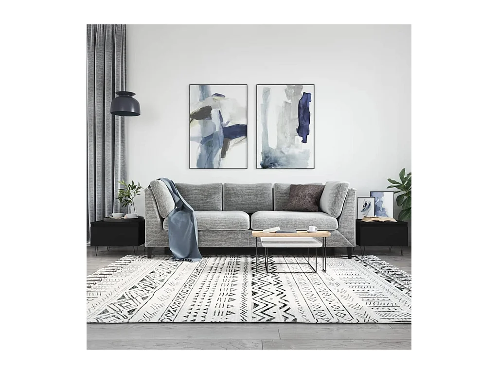 Tables basses 2 pcs noir 50x46x35 cm bois d'ingénierie