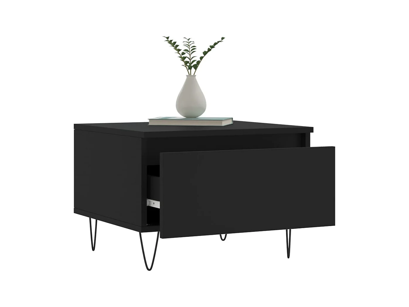 Tables basses 2 pcs noir 50x46x35 cm bois d'ingénierie