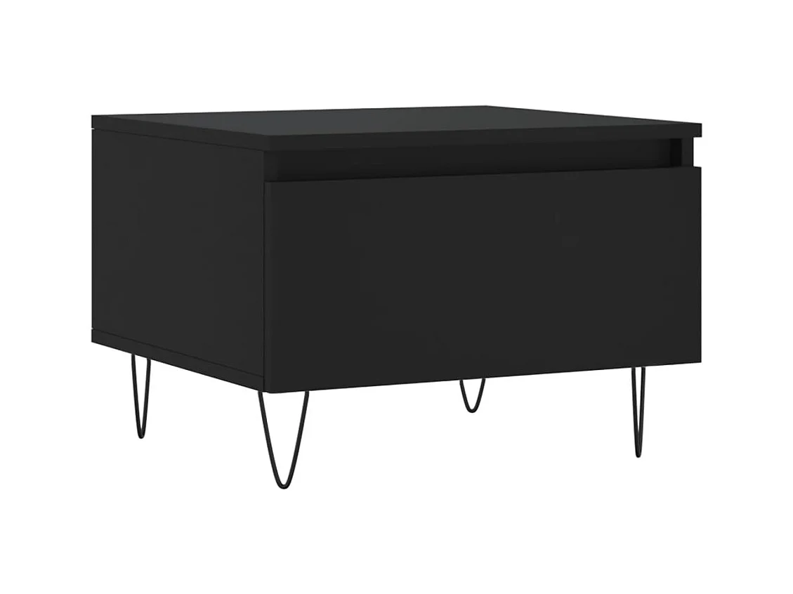 Tables basses 2 pcs noir 50x46x35 cm bois d'ingénierie