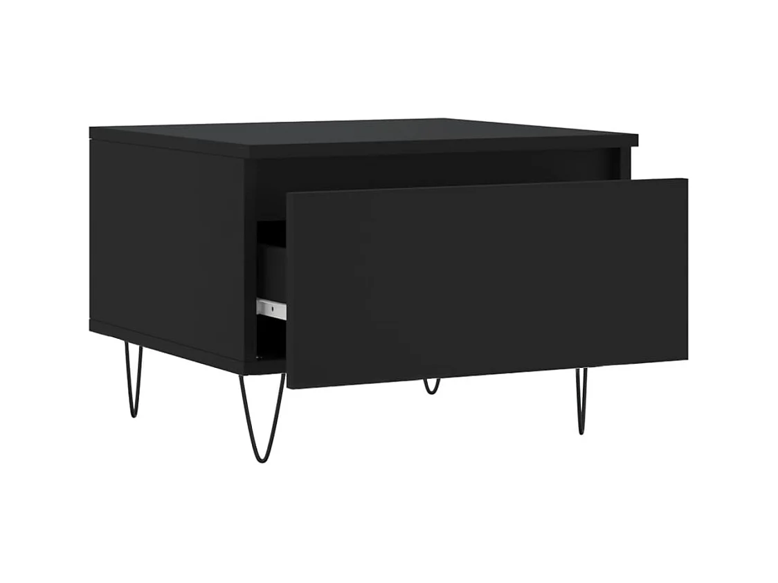 Tables basses 2 pcs noir 50x46x35 cm bois d'ingénierie